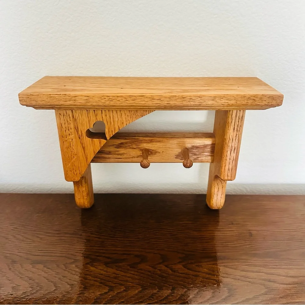 Wooden Wall Shelf with Heart Cutout - Vintage